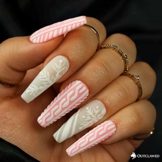 Sweater nails: идеи вязаного маникюра 2026 25