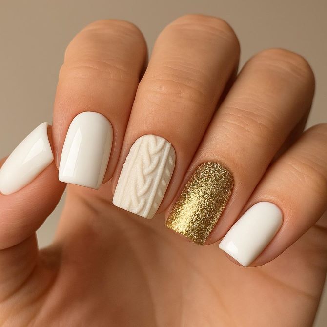 Sweater nails: идеи вязаного маникюра 2026 3