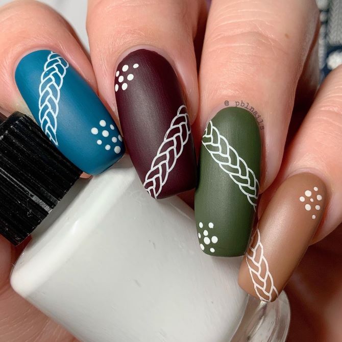 Sweater nails: идеи вязаного маникюра 2026 20