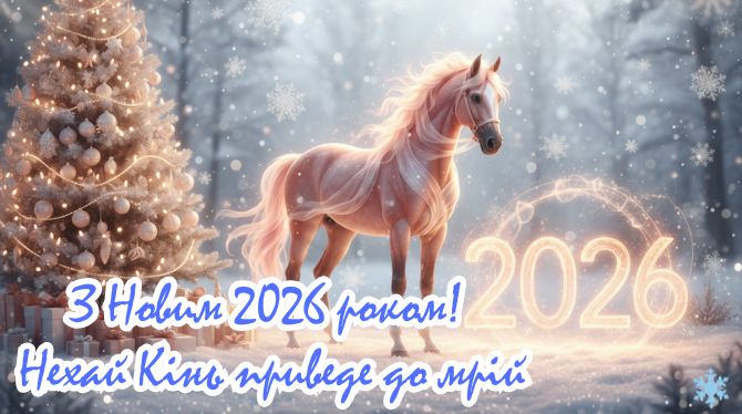 Символ 2026 року: новорічні картинки та листівки з конем 1