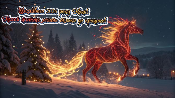Символ 2026 року: новорічні картинки та листівки з конем 8
