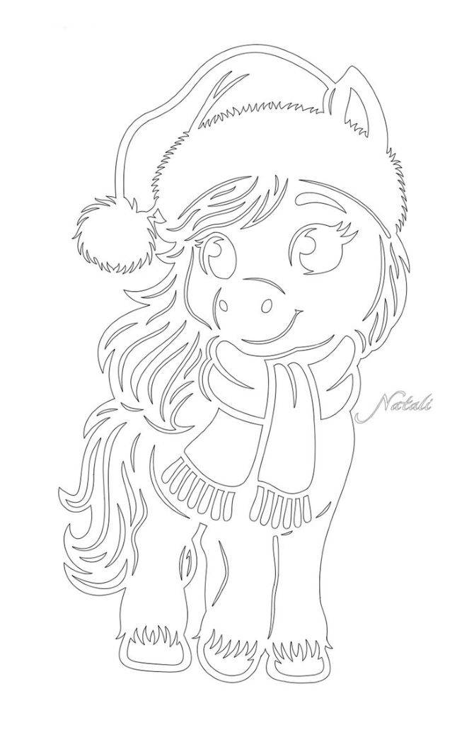 Вытынанки на год Лошади 2026: шаблоны для украшения окон 14