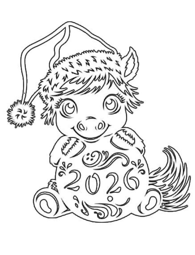 Вытынанки на год Лошади 2026: шаблоны для украшения окон 16