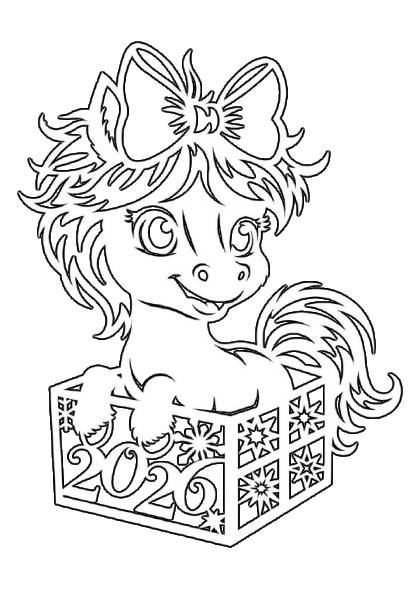 Вытынанки на год Лошади 2026: шаблоны для украшения окон 18