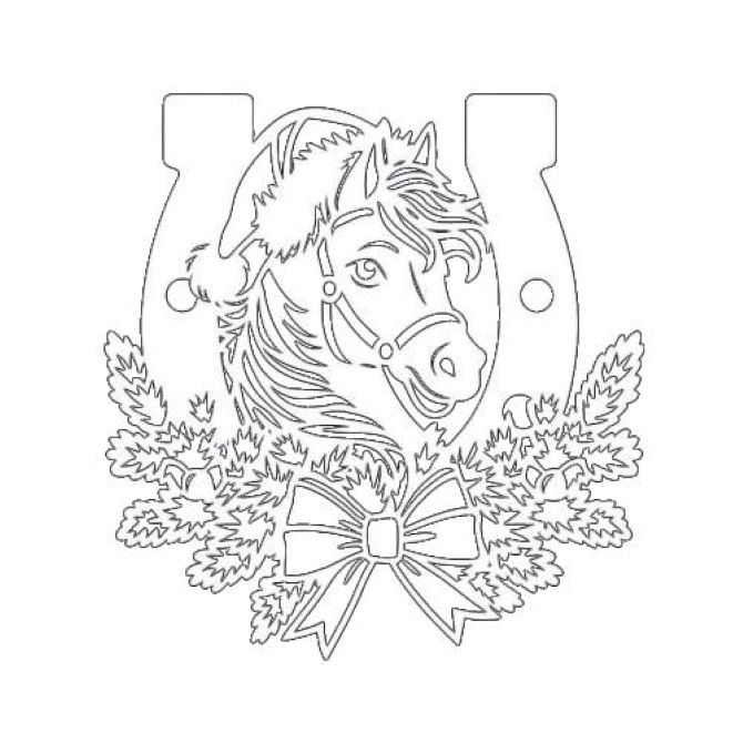 Вытынанки на год Лошади 2026: шаблоны для украшения окон 4