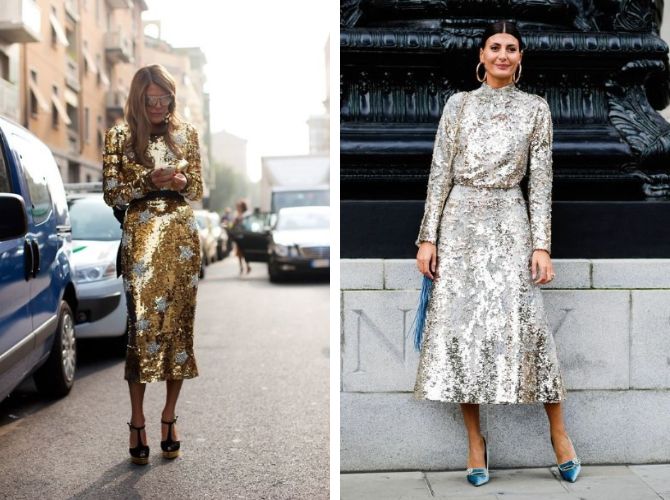 Как сочетать юбку с пайетками на Новый год: стильные идеи образов 8