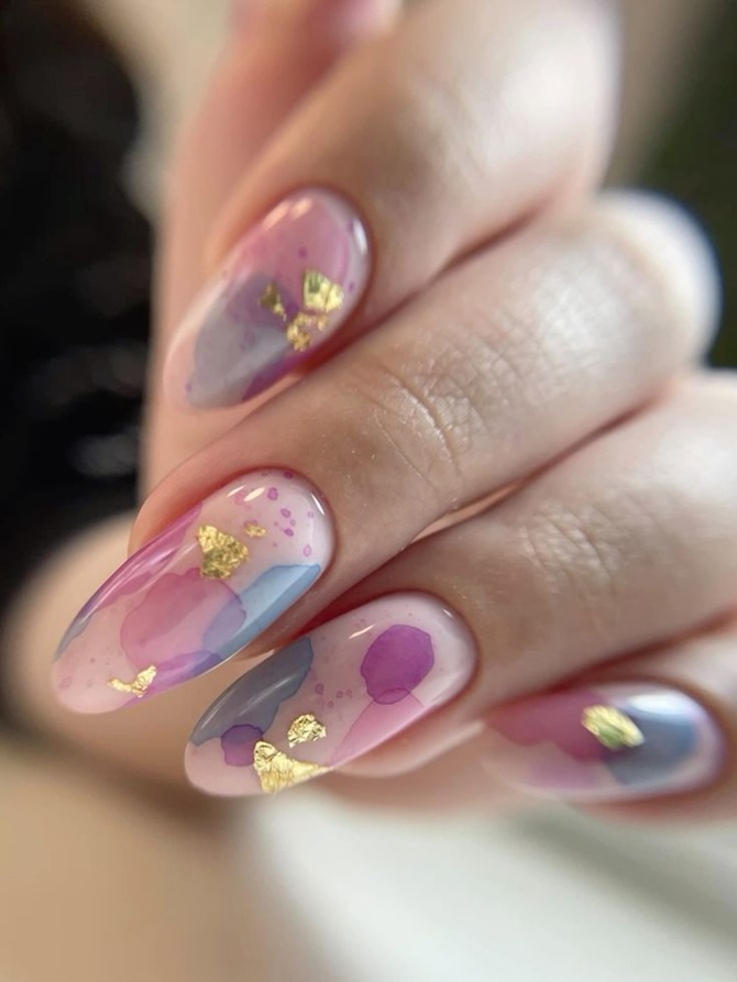 Акварельный маникюр: главный тренд 2026 года 7