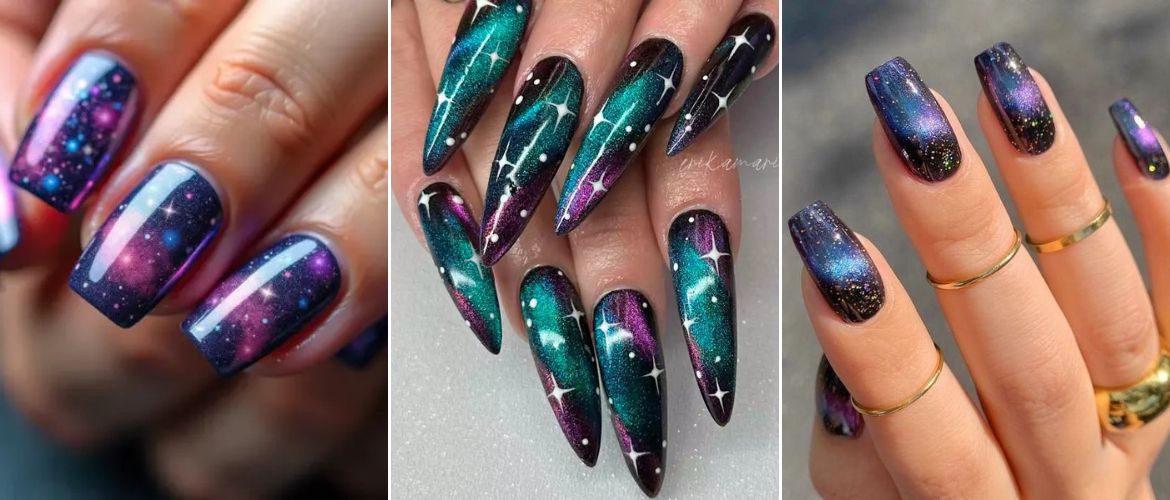 Маниюр галактика – космический дизайн ногтей с фото