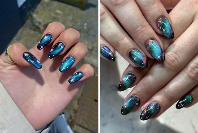 Маниюр галактика – космический дизайн ногтей с фото 4
