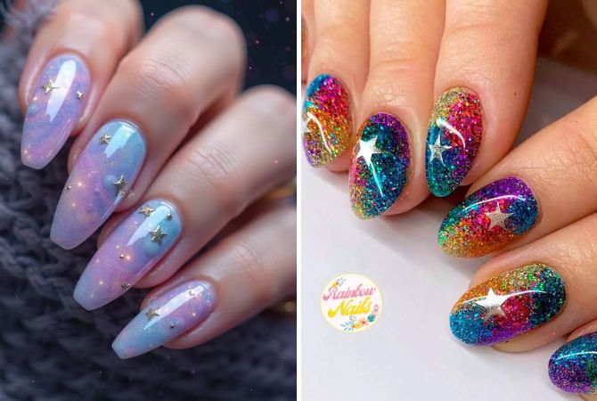 Маниюр галактика – космический дизайн ногтей с фото 10