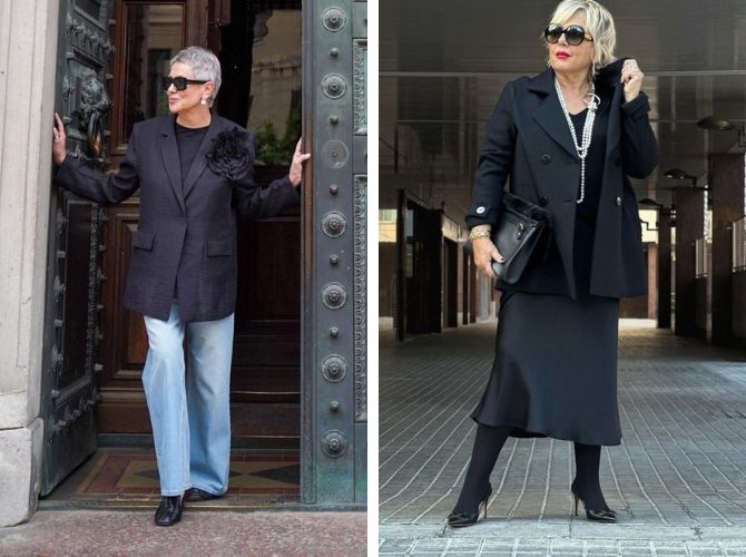 6 элегантных черных образов для женщин 50+ 2