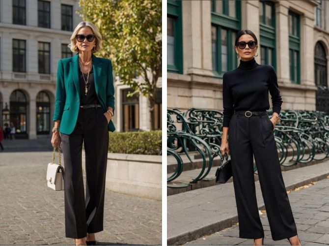 6 элегантных черных образов для женщин 50+ 3