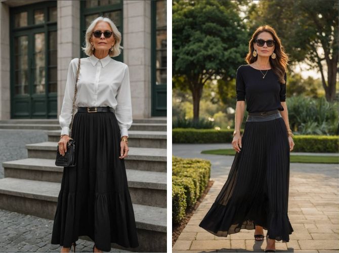 6 элегантных черных образов для женщин 50+ 4