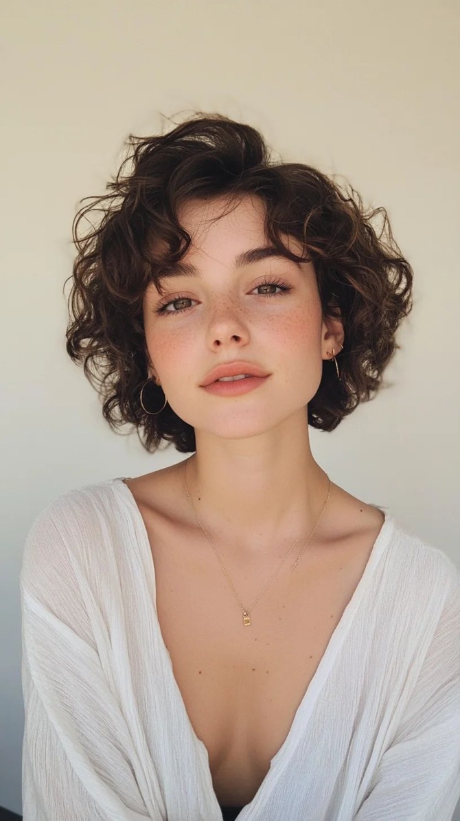 5 коротких стрижек для волнистых волос на весну 2026 года 1