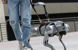 Scientists have created a guide dog robot that communicates with people